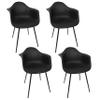 HOME DECO FACTORY 4-Piece Armchair Set, Elegant Design, Optimal Comfort, Black view 1