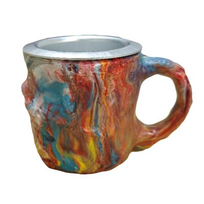 Resin Mineral Crystal Imitation Coffee Mug, Orange-Red