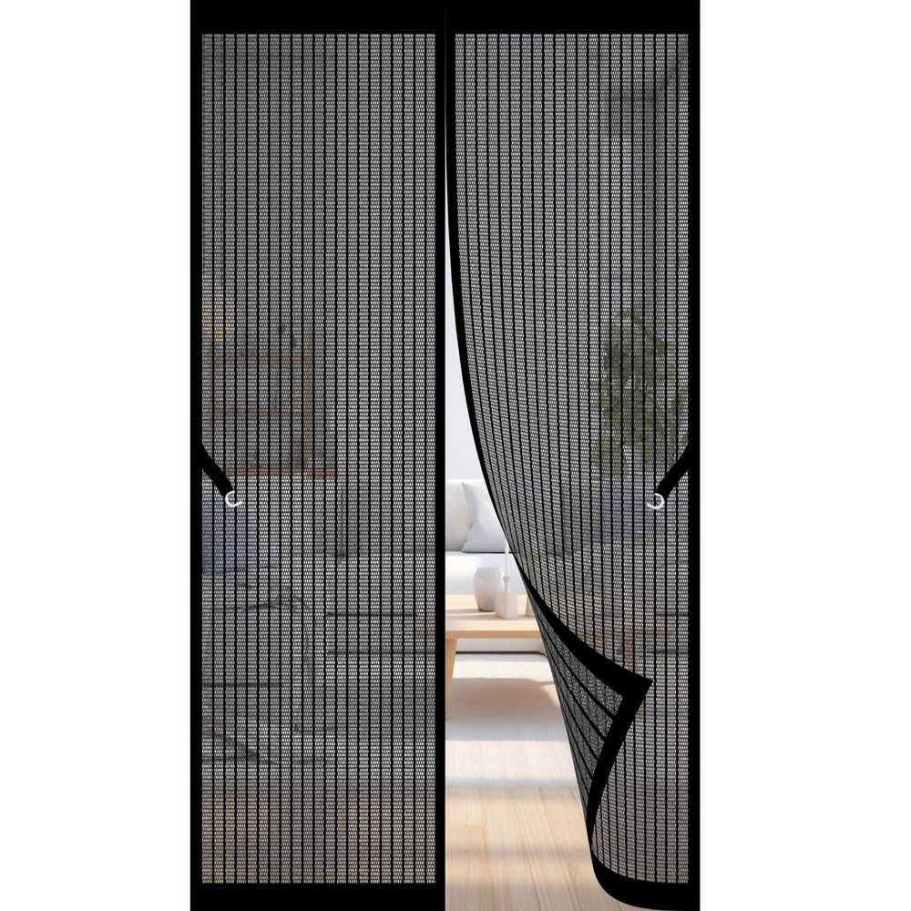 Magnetic Insect Screen Curtain, 195 x 260 cm, Black