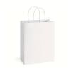 FOVAOK 25/50-Count Brown Kraft Paper Gift Bags with Handles for Weddings, Birthdays, Parties, Favors, Shopping, Small Businesses, and Food (White, 25 Count, 15 x 8 x 21 cm) view 1