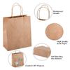 FOVAOK 25/50-Count Brown Kraft Paper Gift Bags with Handles for Weddings, Birthdays, Parties, Favors, Shopping, Small Businesses, and Food (White, 25 Count, 15 x 8 x 21 cm) view 3