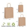 FOVAOK 25/50-Count Brown Kraft Paper Gift Bags with Handles for Weddings, Birthdays, Parties, Favors, Shopping, Small Businesses, and Food (White, 25 Count, 15 x 8 x 21 cm) view 4