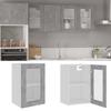 Myheimly Wall-Mounted Glass Cabinet Concrete Gray 40 x 31 x 60 cm view 1