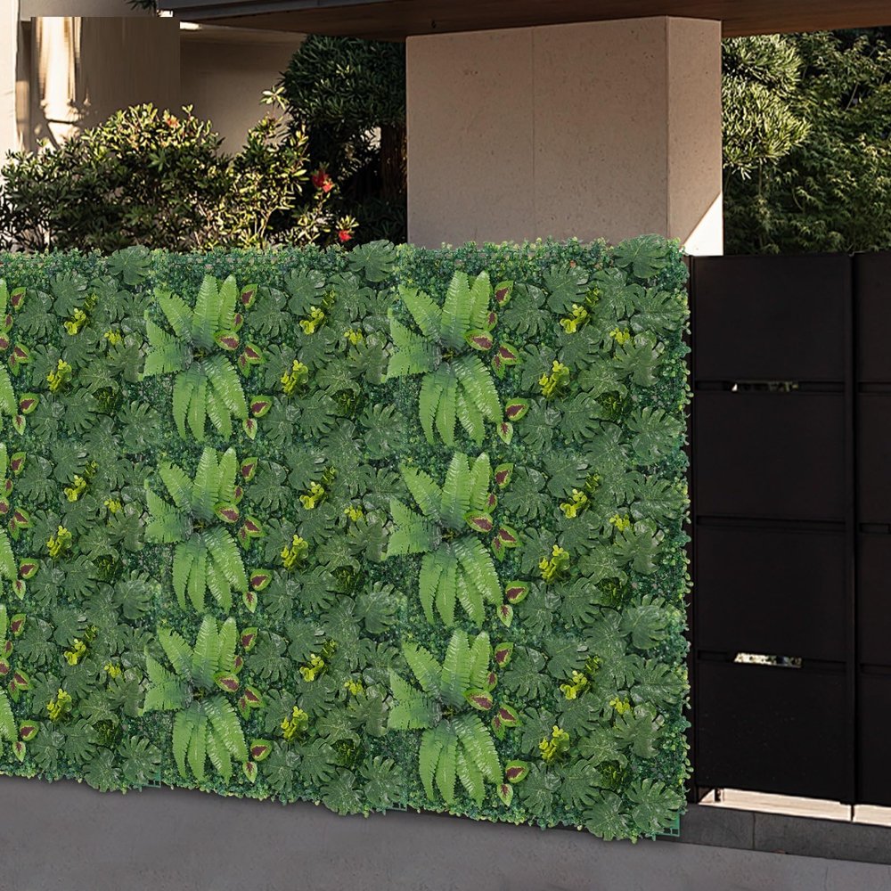 Sindipanda 6-Piece Artificial Plant Wall, 60 x 40 cm, Greenery Wall Decor for Indoor & Outdoor Use
