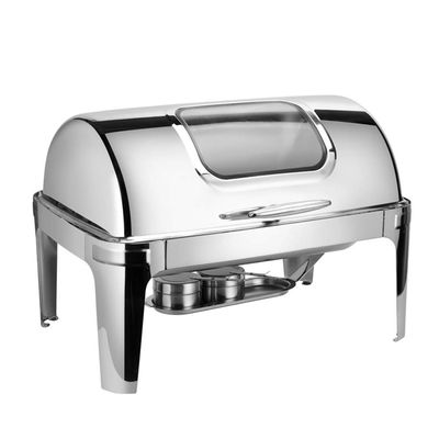 Stainless Steel Roll-Top Chafing Dish Buffet Set, 7.2 L