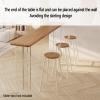 Industrial Brown Bar Table with Pine Top and Acrylic Base view 4