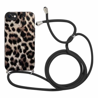 Phoona Phone Lanyard Case for iPhone 7/8 and iPhone SE (2020/2022), 4.7 in, Black Leopard
