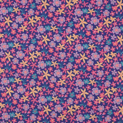 VmG-Store 1 m Cotton Fabric for Sewing, 100% Cotton, Pre-Cut, Delicate Flowers BC032