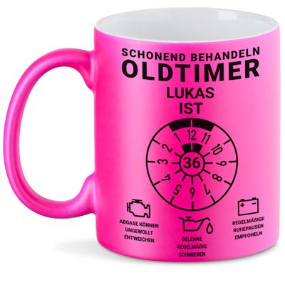 Kiddle-Design Personalized 36th Birthday Mug, Neon Pink