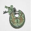 Engraved Door Lock, Round Brass Padlock with 2 Keys view 3