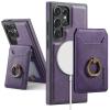 Samsung Galaxy S25 Ultra Leather Wallet Case, MagSafe-Compatible 2-in-1 Magnetic Cover with Stand and Card Holder, Purple view 1