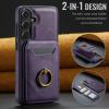 Samsung Galaxy S25 Ultra Leather Wallet Case, MagSafe-Compatible 2-in-1 Magnetic Cover with Stand and Card Holder, Purple view 2