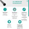 Aluminum Round Tube | AlMgSi0.5 | EN AW-6060 | Mill Finish/Raw | 80 x 2 mm | Length: 6,000 ± 100 mm view 3