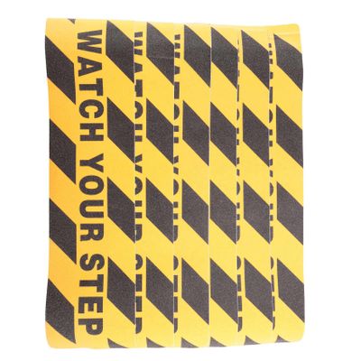 Qusedwey Watch Your Step Floor Sticker, 6 x 24, Warning Sign, Anti-Slip Floor Tape