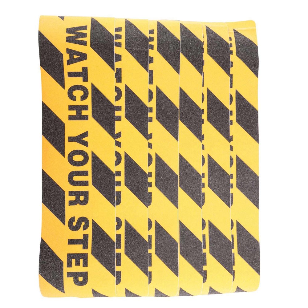 Qusedwey Watch Your Step Floor Sticker, 6 x 24, Warning Sign, Anti-Slip Floor Tape