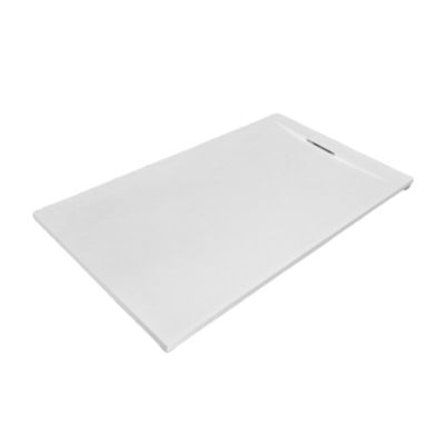 165 x 70 cm White Line Plus Shower Tray, Resin and Marble Dust, with Side Marble-Resin Grille - Frascio