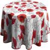 Le linge de Jules Round Poppy Tablecloth, Stain-Resistant, 63 in. view 1