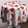 Le linge de Jules Round Poppy Tablecloth, Stain-Resistant, 63 in. view 3