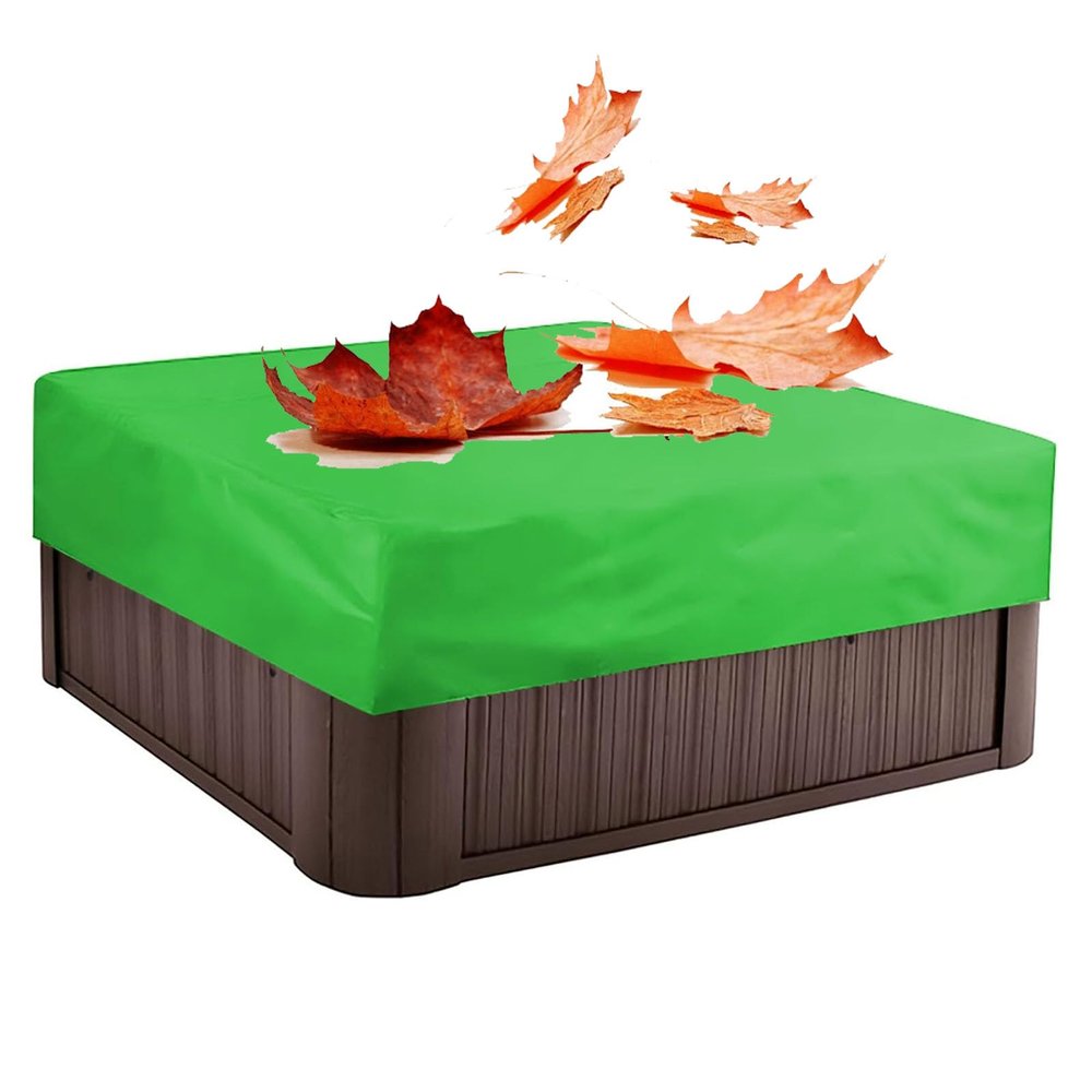 Square Spa Cover for Hot Tub, Waterproof Outdoor Cover, 231 x 231 x 30 cm, Green
