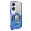 Case for Oppo A60, Soft TPU Cover with Glitter, 3-in-1 Hybrid Case with 360° Rotating Kickstand and Finger Ring Holder, Blue view 1