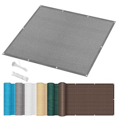 Breathable Rectangular Sun Shade Sail 280 x 480 cm, 98% UV Protection, Light Gray