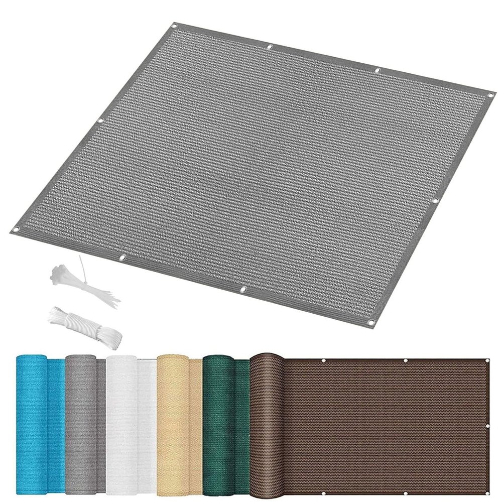 Breathable Rectangular Sun Shade Sail 280 x 480 cm, 98% UV Protection, Light Gray