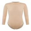 Freebily Girls' Long-Sleeve Ballet Leotard, Nude/White/Black, Sizes 110–116 view 1