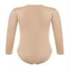 Freebily Girls' Long-Sleeve Ballet Leotard, Nude/White/Black, Sizes 110–116 view 2
