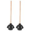 BUGUUYO Reusable Rubber and Wood Toilet Plungers, 2-Pack view 1