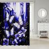 Loussiesd Kids' Butterfly Shower Curtain, Floral Pattern, Blue/Purple, 180 x 210 cm view 2