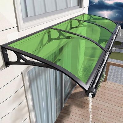 GUAWJRZDP Polycarbonate Door Awning, Green, 100 x 240 cm