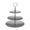 Mikasa 3-Tier Stainless Steel Server with Polished Finish and Ring Handle view 1