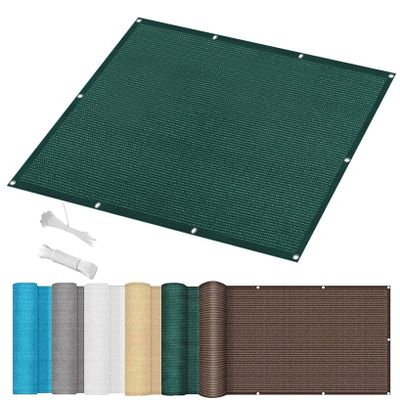 Rectangular Shade Sail 360 x 420 cm, 98% UV Protection, Dark Green