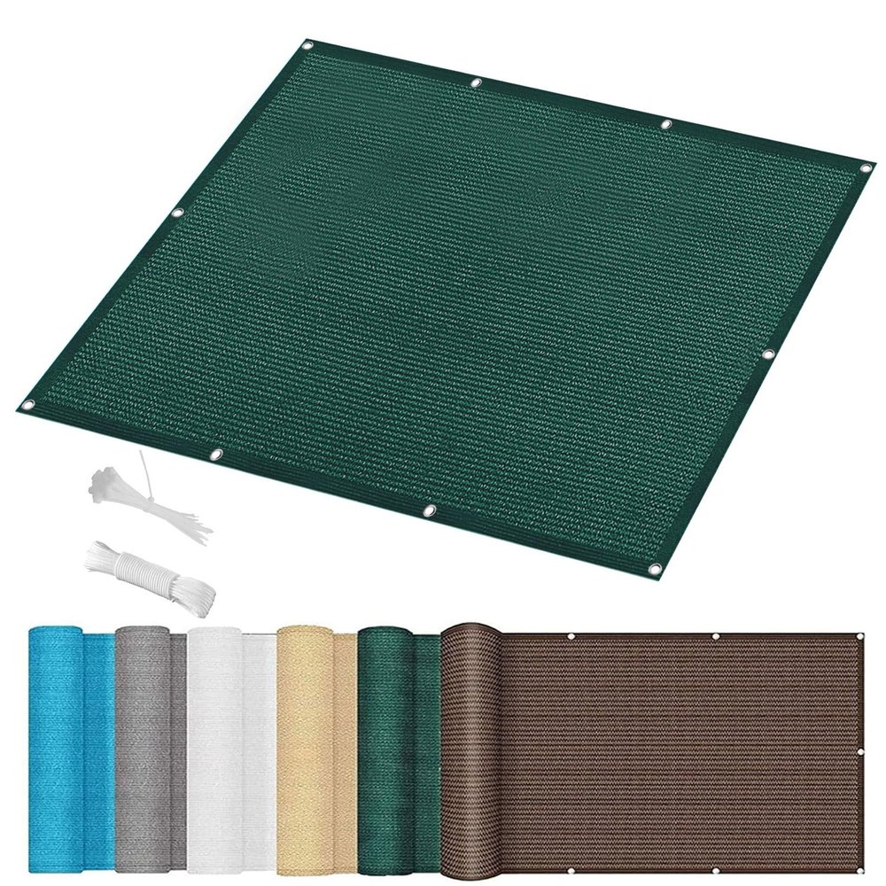 Rectangular Shade Sail 360 x 420 cm, 98% UV Protection, Dark Green