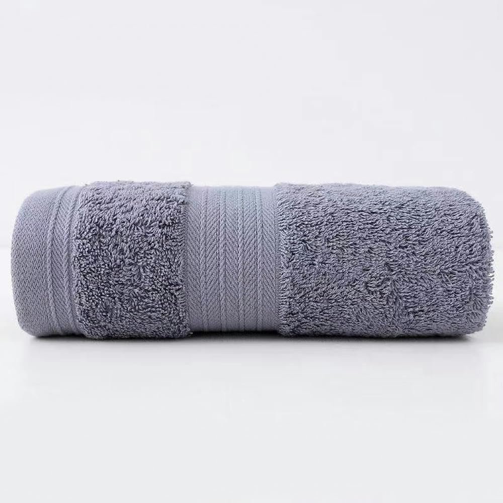 MEKPAM 2-Piece Pure Cotton Hand Towels, Gray