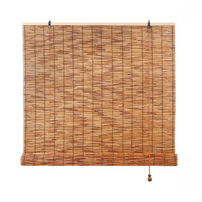 Bamboo Roman Blind 90/100/120/140/160/180 cm Wide, Outdoor Weather-Resistant Reed Shade with Lift, Sun and Privacy Protection (W15)