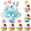 Alovez 24-Piece Ocean Sea Animal Cupcake Toppers view 1