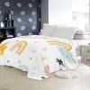 XCQHZYQ Kids' Cozy Blanket, Cartoon Clouds and Rainbow, 200 x 200 cm view 4