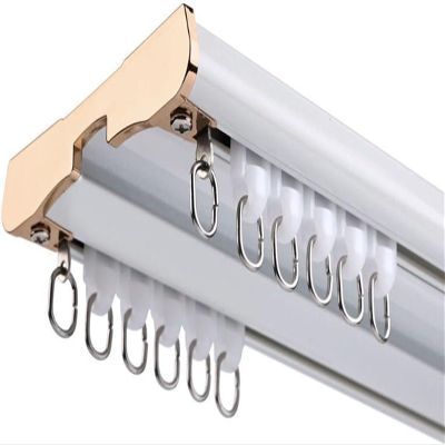 Durable Aluminum Double Curtain Track for Living Room, Bedroom, Bathroom and Room Divider – Ceiling-Mounted Set