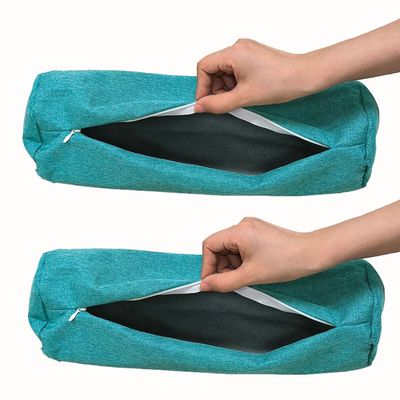 BLLMTEAR Set of 2 Neck Roll Pillow Covers with Zipper for Memory Foam and Neck Pillows (#9.15 x 40 cm/6 x 16 in)