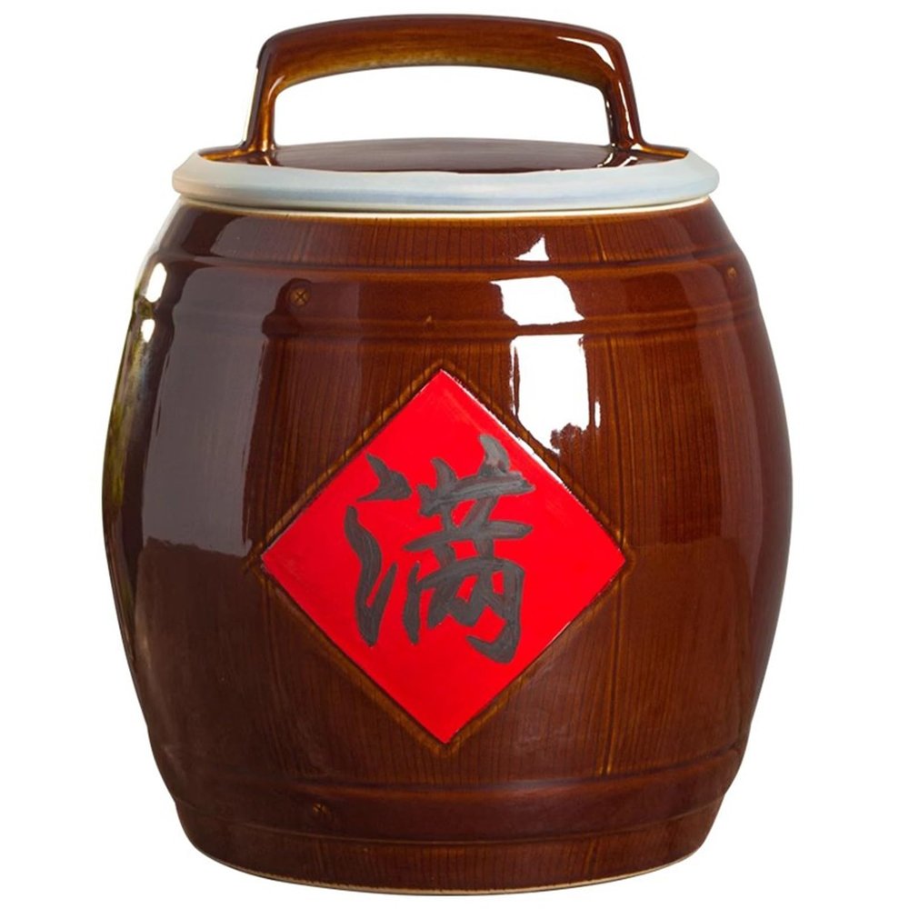 LYXWGRZD Ceramic Rice Storage Container with Lid, 25 kg