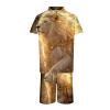 Men's 3D Lion & Tiger Print Two-Piece Outfit with Zipper Shirt and Shorts view 3