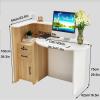 YQMHEZ Reception Desk with 2 Lockable Drawers and Open Shelf, White, 140 cm view 2