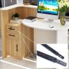 YQMHEZ Reception Desk with 2 Lockable Drawers and Open Shelf, White, 140 cm view 3