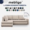 Mebligo FORESTA Left-Facing Sectional Sofa Bed with 2 Storage Compartments, Gray + Gray, 230 x 89 x 200 cm (W x H x D) view 2