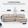 Mebligo FORESTA Left-Facing Sectional Sofa Bed with 2 Storage Compartments, Gray + Gray, 230 x 89 x 200 cm (W x H x D) view 3