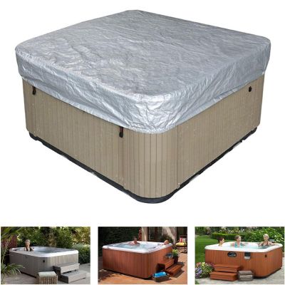 Outdoor Square Pool Cover for Stock Tank Pools, Waterproof UV Protection, 200 x 200 x 30 cm, Silver