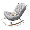 Modern High-Back Fabric Rocking Chair, Light Gray view 2