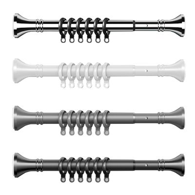 1 No-Drill Curtain Rod, Stainless Steel Telescopic Rod, Adjustable Shower Curtain Rod for Windows, Showers and Balconies, 50–75 cm (Gray)