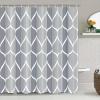 HNBFKD Gray Waterproof Shower Curtain with Hooks, 63 x 72 in view 1